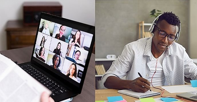 Virtual administrative assistant managing tasks remotely on a laptop